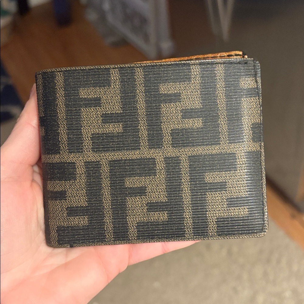 Fendi Black and Tan Bifold Wallet